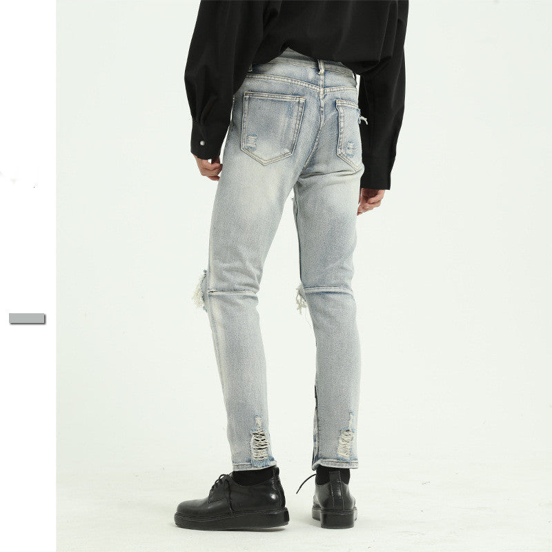Christian – Jeans Déchirés Style Urbain Bleu Clair