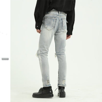 Christian – Jeans Déchirés Style Urbain Bleu Clair