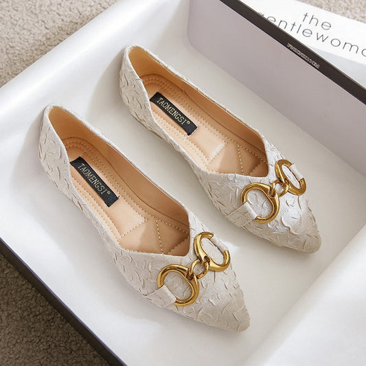 Nicola – Mocassins à Boucle Carrée en Strass Doux pour Femme