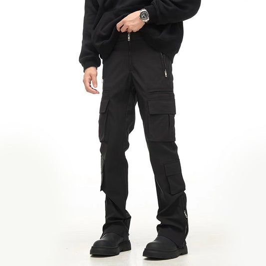Kevin – Pantalon Cargo Large à Poches Multiples Noir