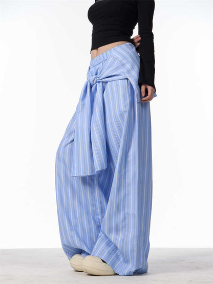 Clara – Pantalon Ample à Rayures Contrastées