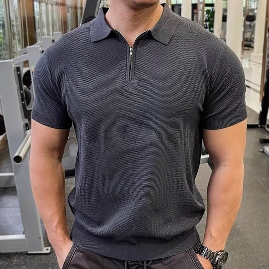 Terence – Polo Sport Décontracté à Fermeture Éclair pour Hommes