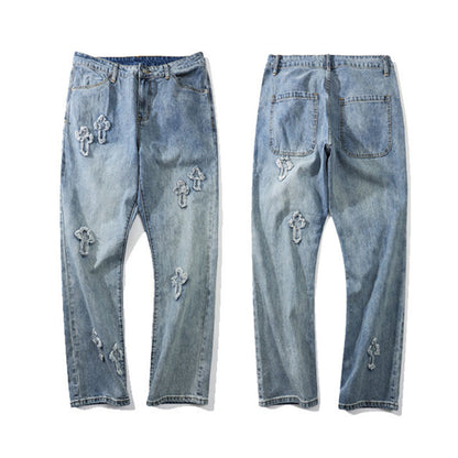 Jonathan – Pantalon Décontracté Rétro Droit Décontracté Lavé pour Hommes