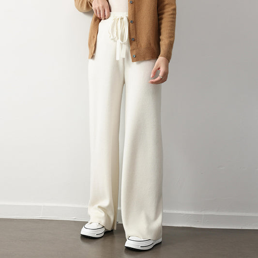 Jennifer – Pantalon droit large à taille élastique