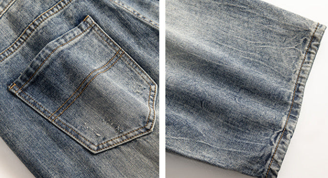 Jerry – Short en Jean à Cinq Poches avec Trous Détendus