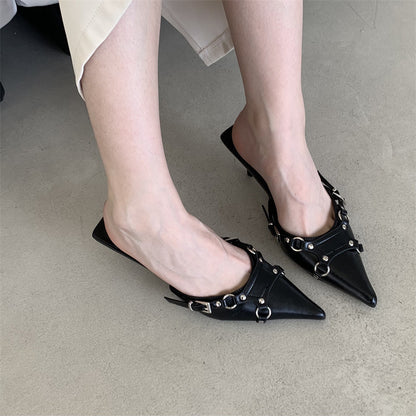 Amelia – Mules à Talon Aiguille Pointu avec Boucle