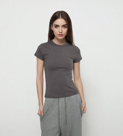 Wendy – T-shirt à Manches Courtes Col Rond à Effet Amincissant