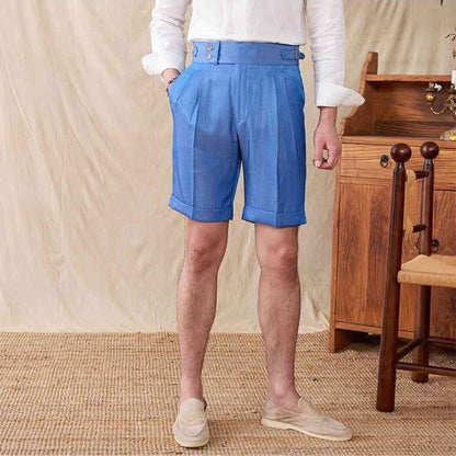 David – Pantalon Court Plissé Léger pour Homme