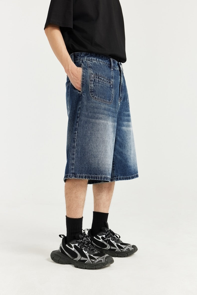 Francis – Shorts en Denim Rétro à Poche Frontale