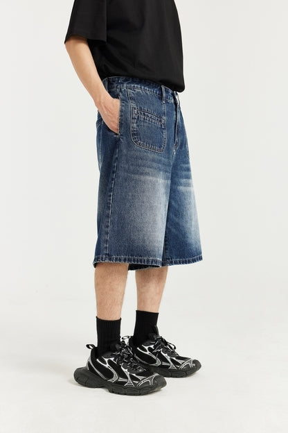 Francis – Shorts en Denim Rétro à Poche Frontale