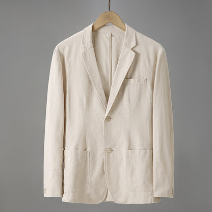 Nathan – Veste de costume en lin mince à manches longues pour hommes