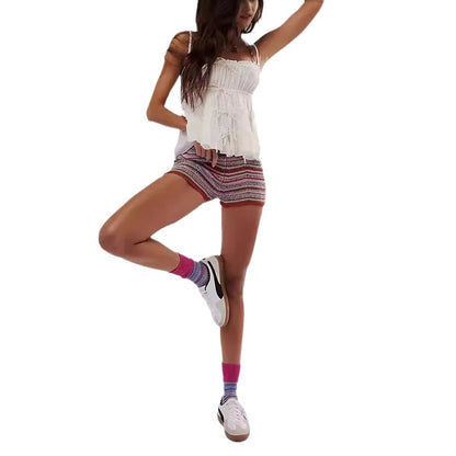 Denise – Shorts de sport à rayures arc-en-ciel