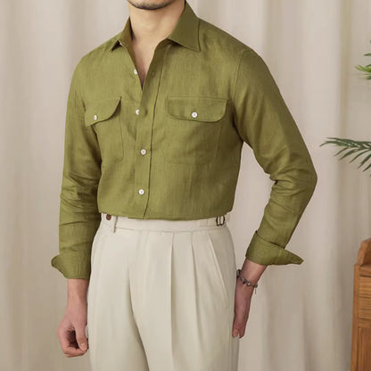 Liam – Chemise en Lin Pur à Manches Longues