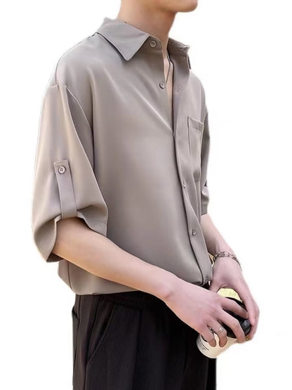 Max – Chemise à Manches Courtes en Soie de Glace d'Été