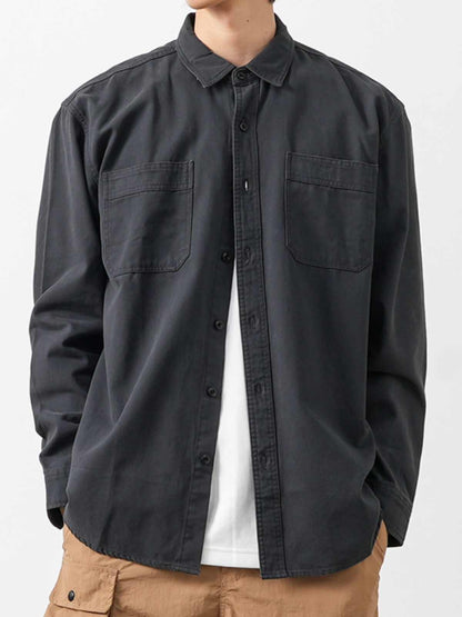 Jack – Chemise Casual Rétro en Coton Gris