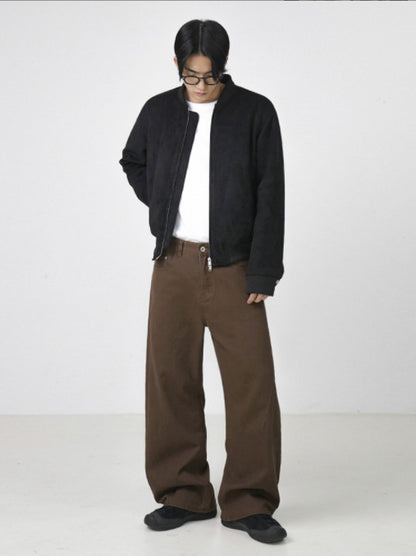 Nathaniel – Pantalon Droit Rétro Coton Marron