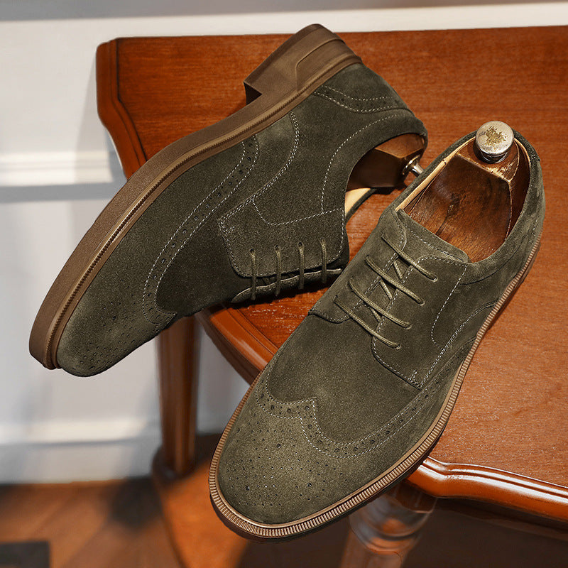 Edward – Chaussures Respirantes en Suède Vegan Gravure Vintage