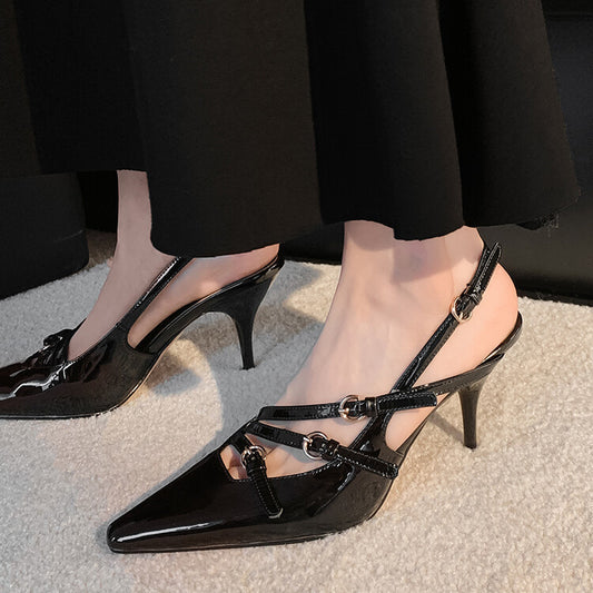 Stephanie – Escarpins Féeriques à Talons Aiguilles avec Boucle Ceinture