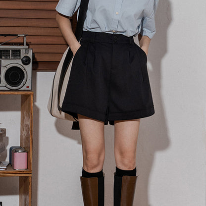 Amy – Shorts Drapés Taille Haute pour Femmes