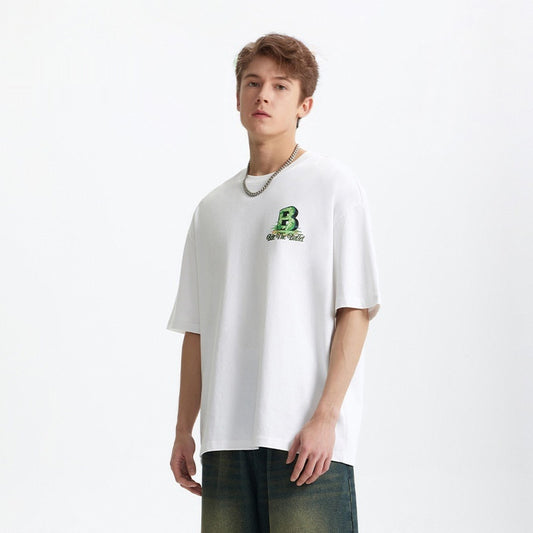 Mitchell – T-shirt Imprimé Lettre B, Style Décontracté