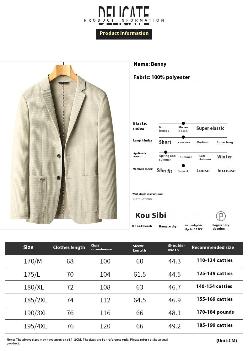 Dominic – Veste d'affaires décontractée haut de gamme pour le printemps et l'automne