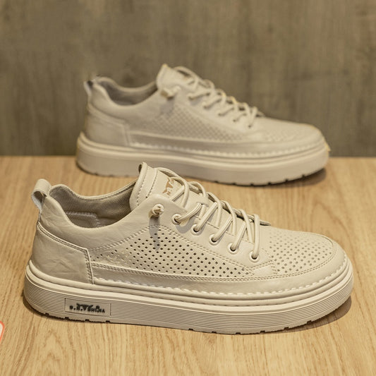 Michael – Chaussures Plates Blanches à Enfiler en Cuir Vegan
