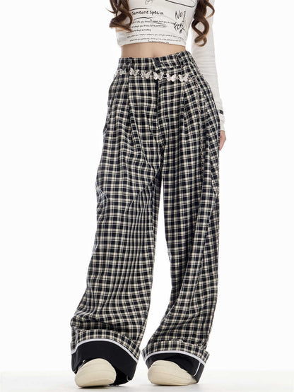 Caroline – Pantalon à carreaux ample pour femmes