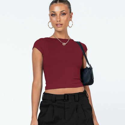 Holly – T-shirt court ajouré à manches courtes