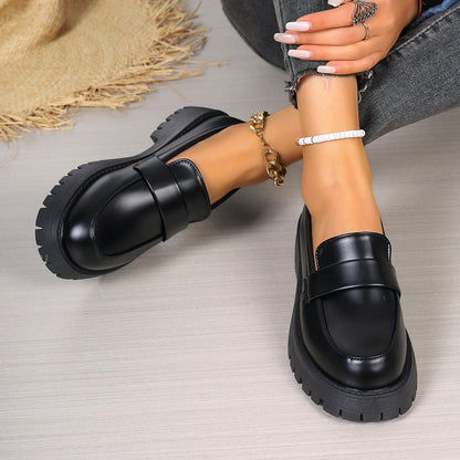 Clara – Chaussures Plateforme Style Britannique Noires