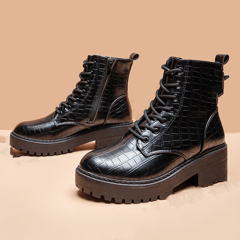 Amy – Bottes Martin à Talon Épais pour Femmes