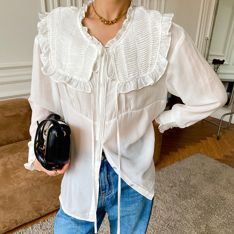 Louise – Chemisier en Tencel Blanc Printemps
