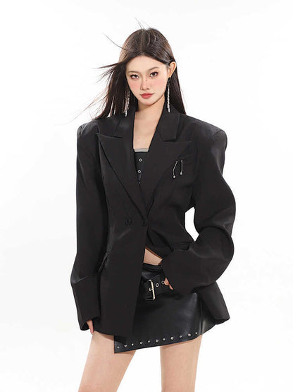 Michelle – Veste de costume ample à taille serrée