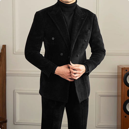 Duncan – Ensemble Costume à Double Rangée de Boucles