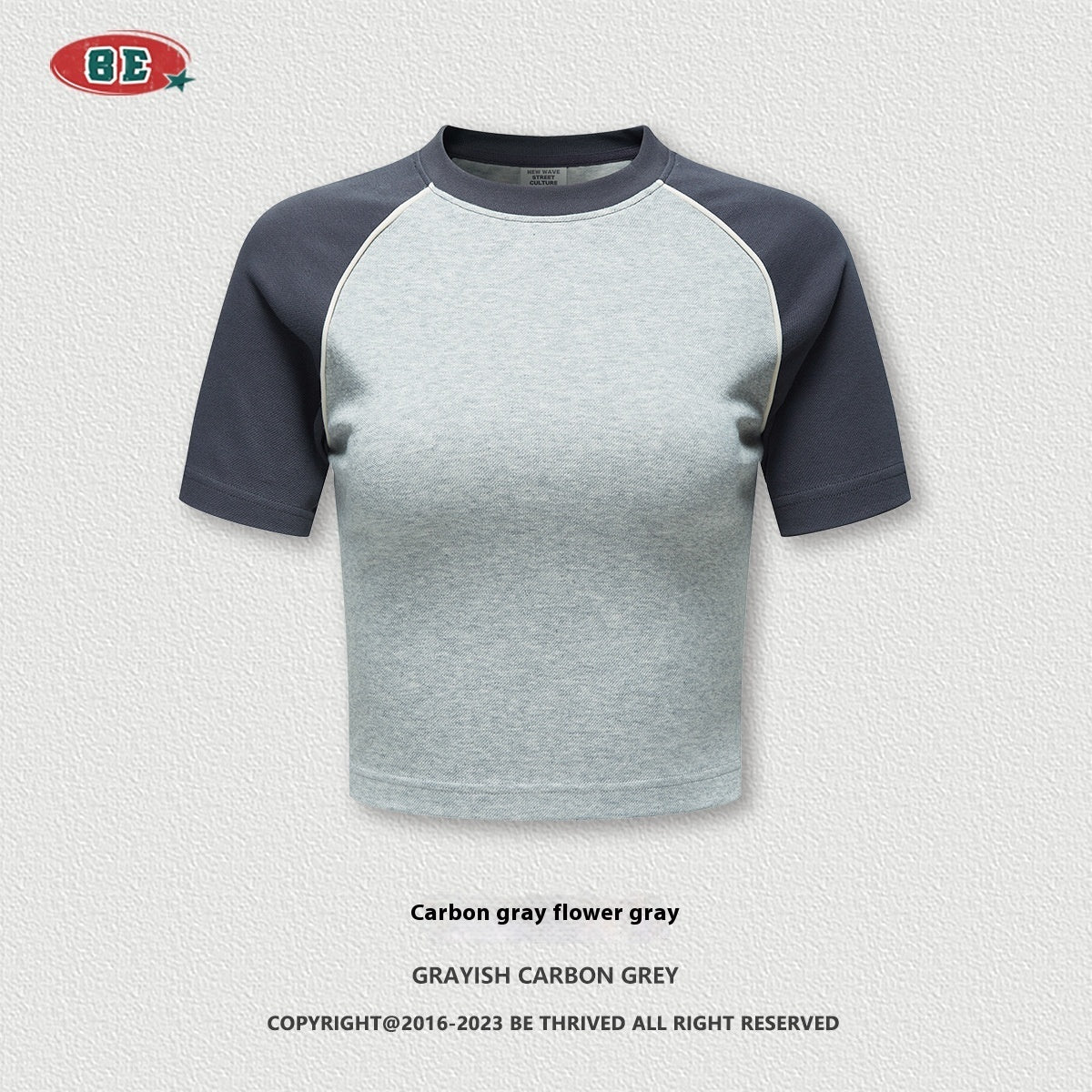 Susan – T-shirt Court Rétro Femme avec Manches Raglan Contrastées