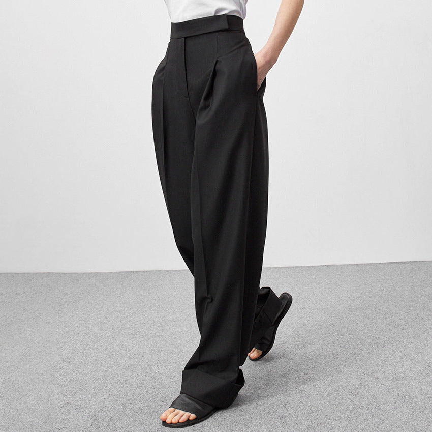 Sara – Pantalon de Costume Ample Taille Haute