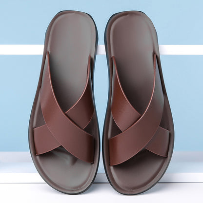 Ashley – Chaussons d'Été Décontractés en Cuir Vegan pour Hommes