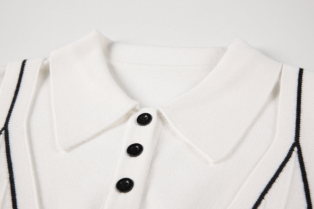 Katy – Pull Tricoté avec Col Polo