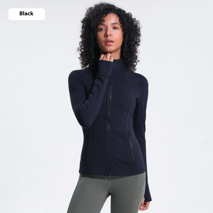 Janet – Veste de Sport Élastique avec Fermeture Éclair pour Yoga et Fitness