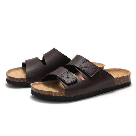 Noel – Chaussons en Liège pour Hommes avec Velcro
