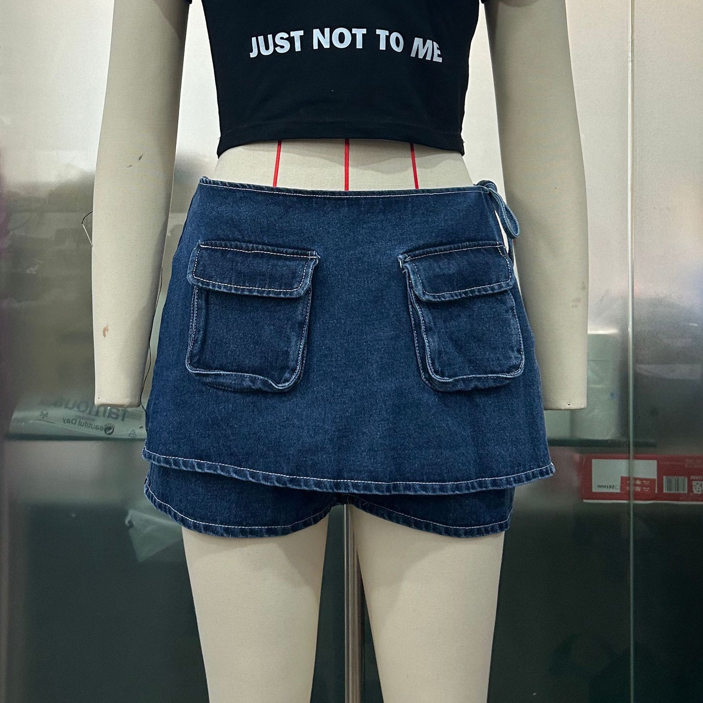 Janet – Culotte en Denim avec Poches et Lacets