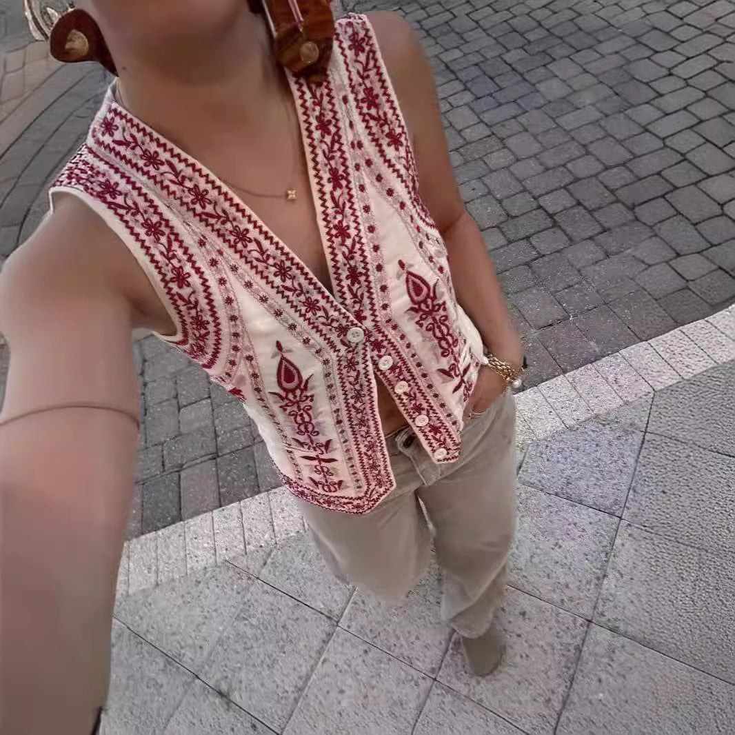 Melanie – Veste Brodée en Polyester pour Femme