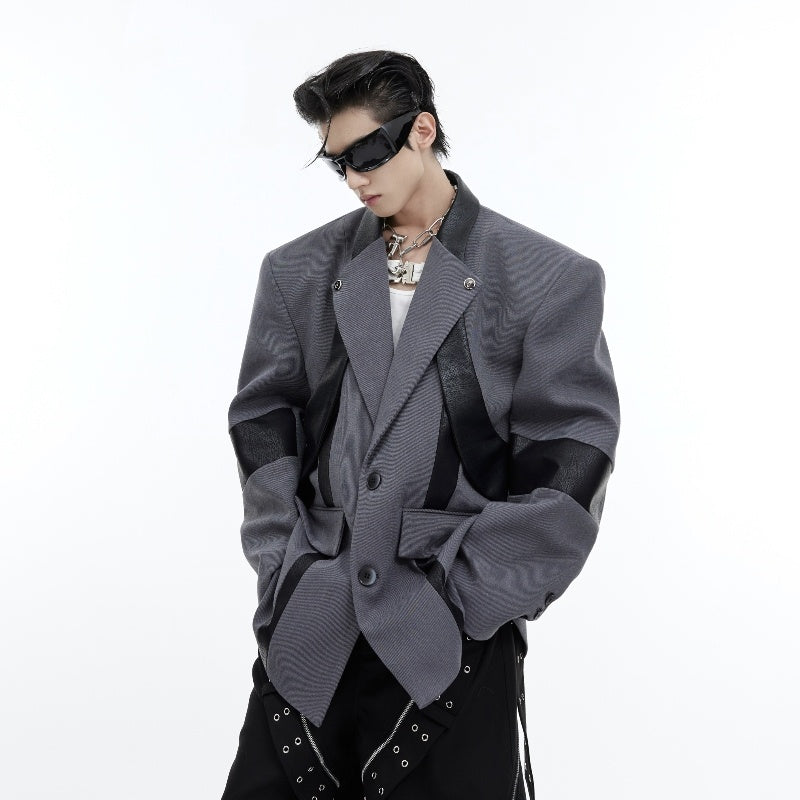 Cameron – Veste de costume avec épaule rembourrée et couture tridimensionnelle