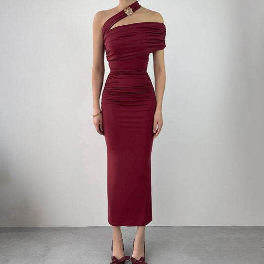 Jessie – Robe Slim-Fit à Épaule Asymétrique