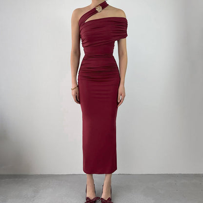Jessie – Robe Slim-Fit à Épaule Asymétrique