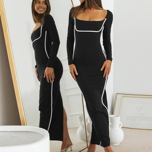 Carly – Robe Élégante à Agencement de Couleurs