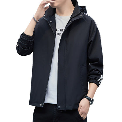 Tristan – Veste décontractée à rayures avec chapeau détachable