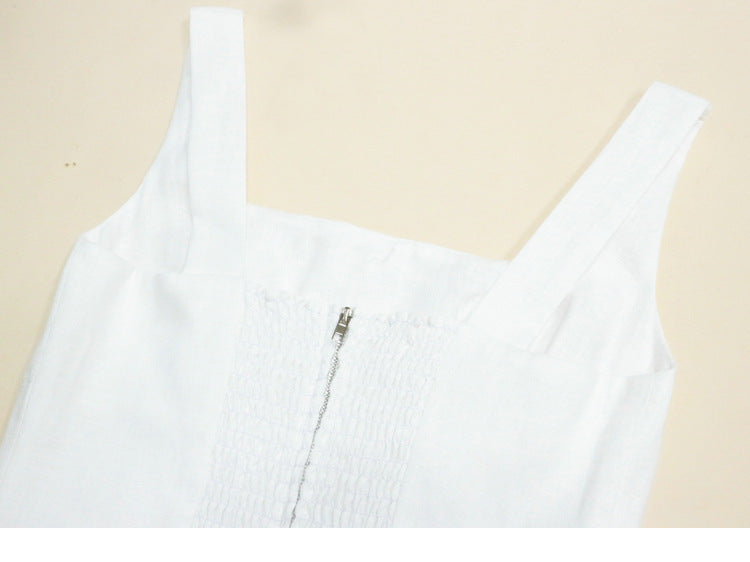 Helen – Robe en Lin Blanche