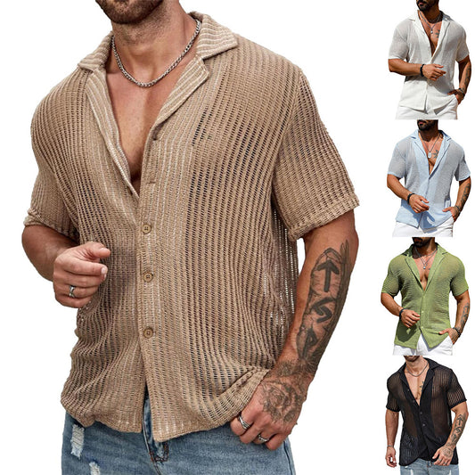 Jon – Chemise Cardigan Respirante à Manches Courtes