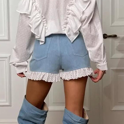Andrea – Shorts Taille Haute en Dentelle