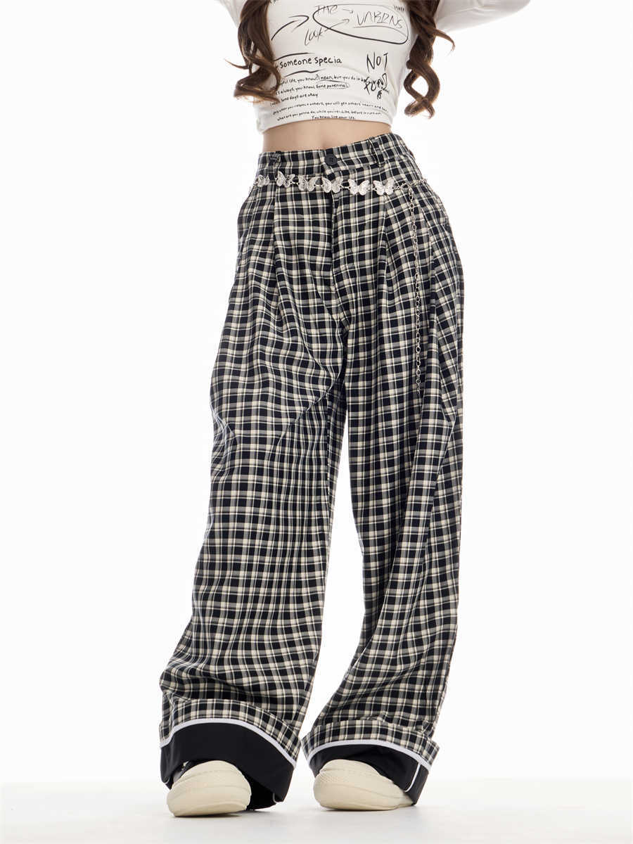Caroline – Pantalon à carreaux ample pour femmes